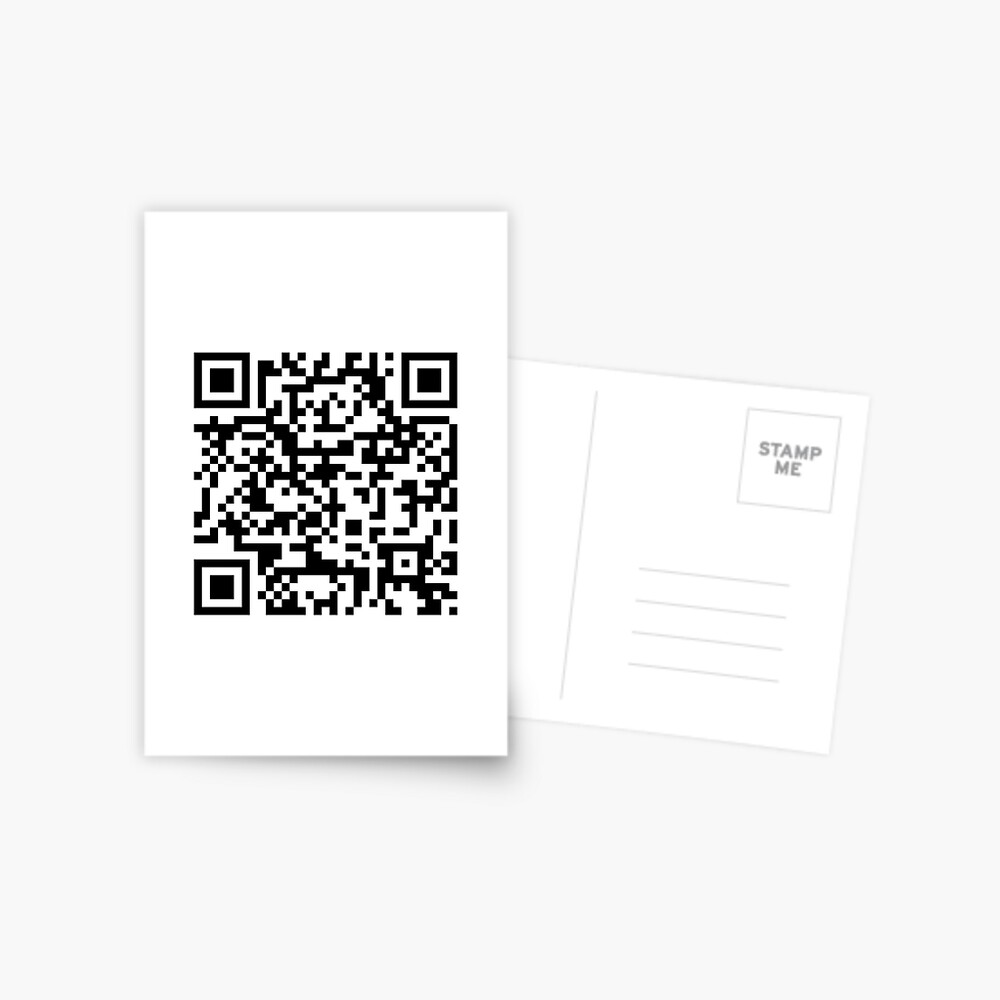 Rick Roll Link QR Code Postcard for Sale by magsdesigns