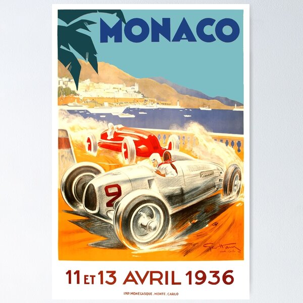 Item preview, 1936 Monaco Grand Prix Race Poster designed and sold by retrographics.