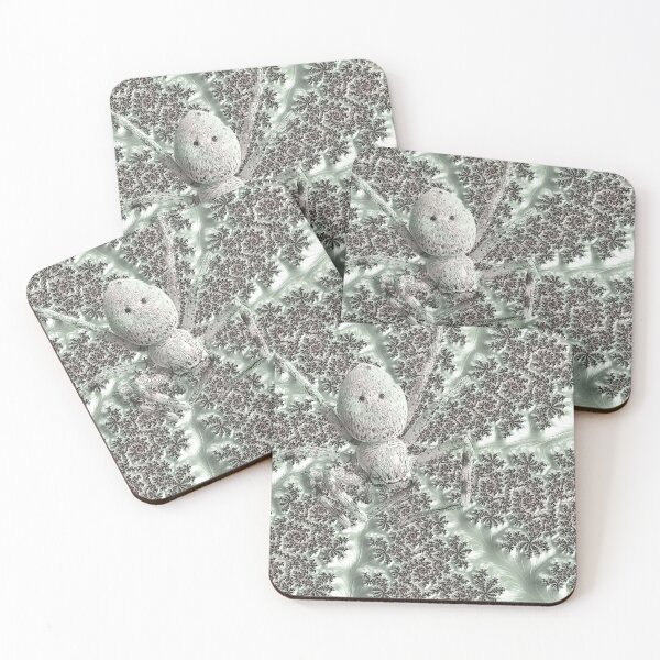 Item preview, Huntsman Spider & Mandelbrot Set Fractal Art Web in Mint Green  designed and sold by Karen McFarland.