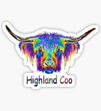 Rainbow Highland Coo Sticker