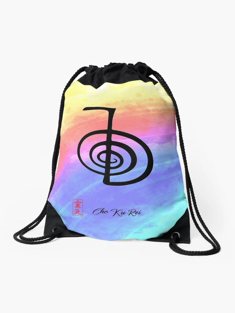 Reiki Power Symbol Cho Ku Rei colorful background Drawstring Bag for Sale by Bluepress Redbubble