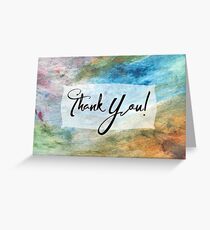 Thank You Card with Colorful Painted Abstract Background, 03 Greeting Card