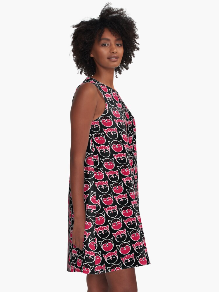 Alternate view of Graphic Owl Pattern A-Line Dress