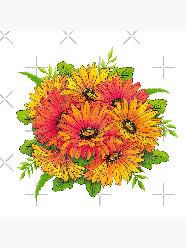 Tarjetas de felicitación «Ramo de Gerberas Amarillas y Naranjas» de  heARTworks12 | Redbubble