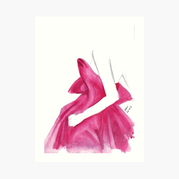 Watercolour & Ink Fashion Illustration Titled Marchesa Art Print