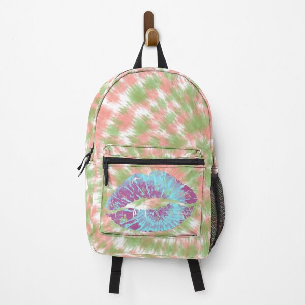 Item preview, LIPS TIE DYE backpack Colorful Rainbow Spiral designed and sold by TopsandHoods.