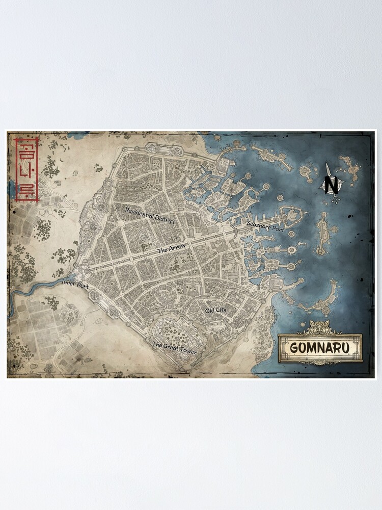 Alternate view of Map of Gomnaru Poster