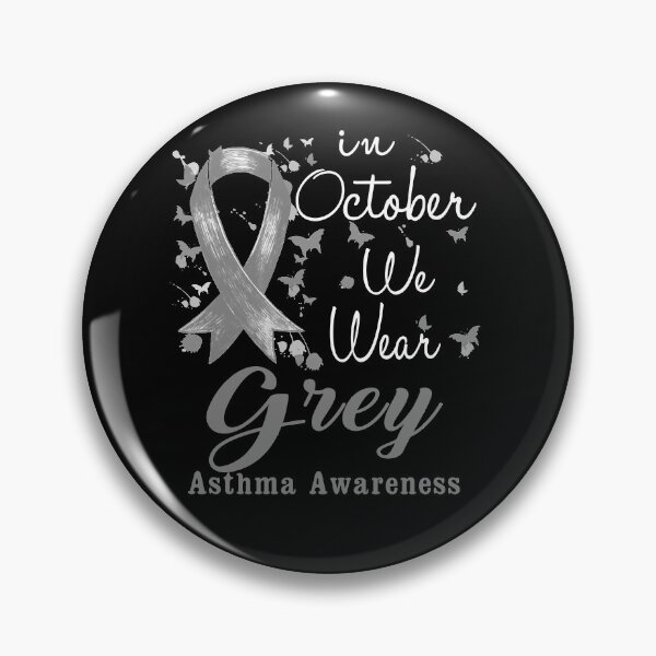 Item preview, In October We Wear Grey Ribbon Asthma Awareness designed and sold by largellie.