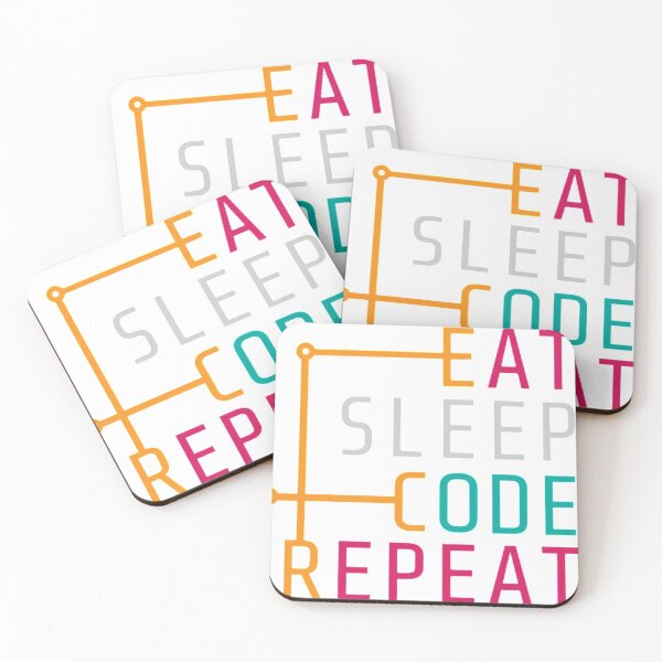 Item preview, Eat Sleep Code Repeat Slogan designed and sold by devtshirts.