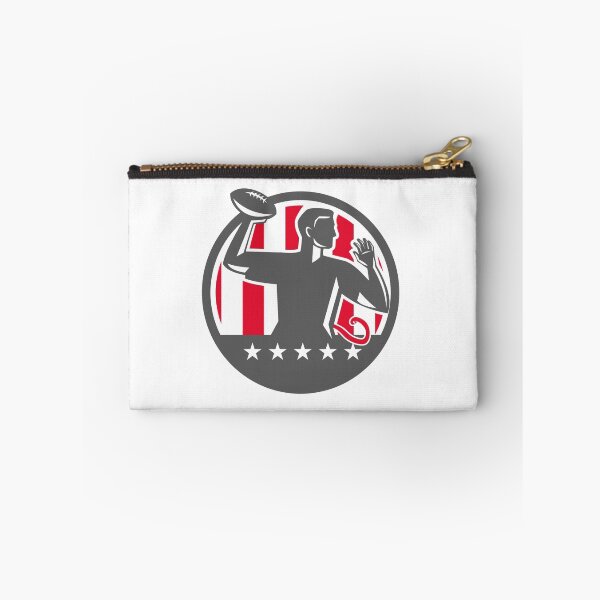 Item preview, Flag Football QB Player Passing Ball Circle Retro designed and sold by patrimonio.