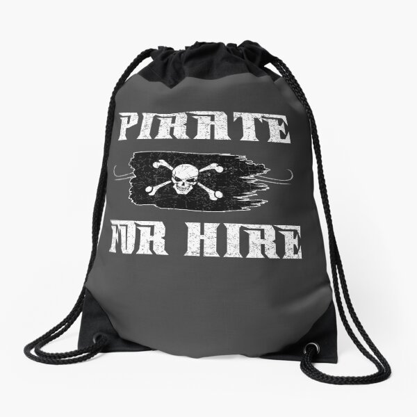 Pirate For Hire Drawstring Bag