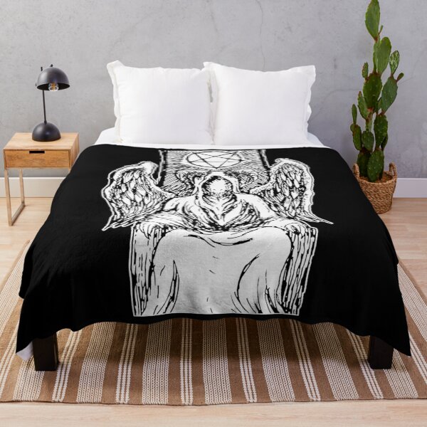 Death Woven Blanket Gothic Home Decor Grim Reaper Bedding Satanic