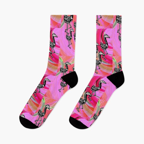 Item preview, Skeleton Flamingos on Parade  designed and sold by ReignDay.