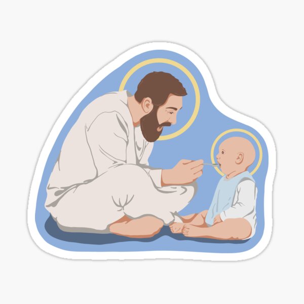 St. Joseph and Baby Jesus Sticker