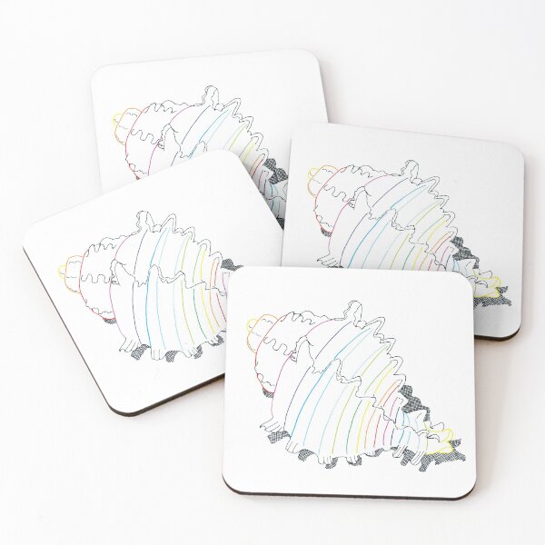 Item preview, Rainbow Conch Sea Shell Fine Line Art Pen Drawing designed and sold by Ciara Shortall.