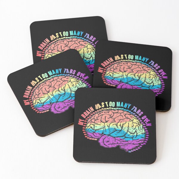Item preview, My Brain has too many Tabs Open ADHD Awareness Graphic Colorful Quotes  designed and sold by Dolphin Graphic.