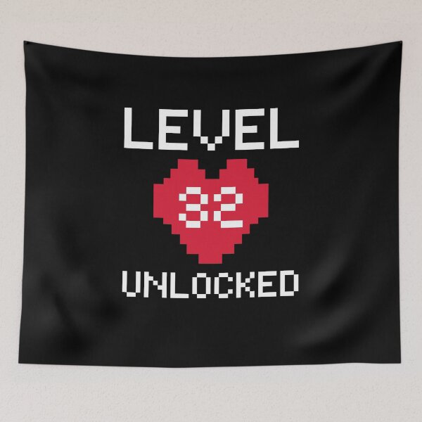 Item preview, Level 32 Unlocked - Gamer 32th Birthday - Video Game lovers designed and sold by aimanart.