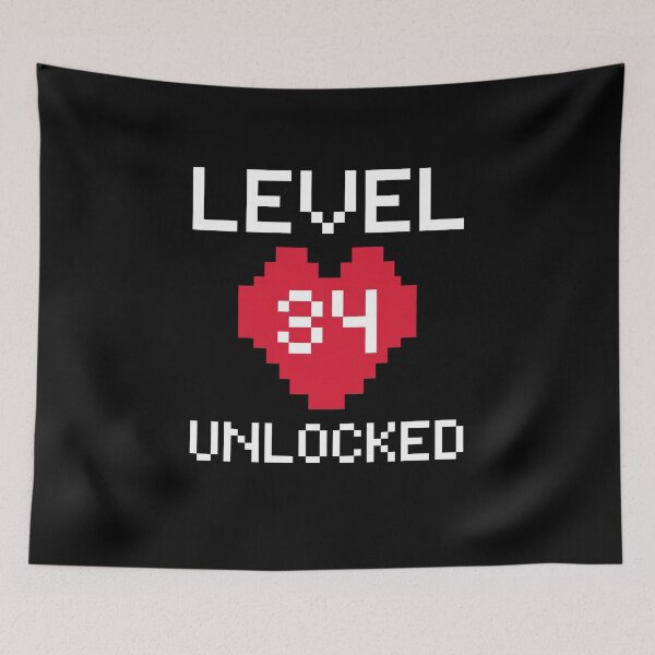 Item preview, Level 34 Unlocked - Gamer 34th Birthday - Video Game lovers designed and sold by aimanart.