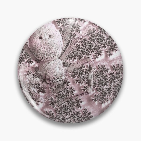 Item preview, Huntsman Spider & Mandelbrot Set Fractal Art Web in Baby Pink  designed and sold by Karen McFarland.