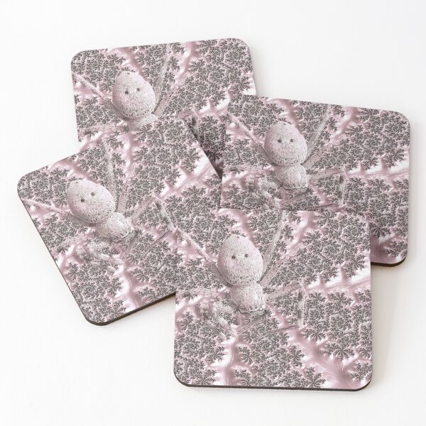 Item preview, Huntsman Spider & Mandelbrot Set Fractal Art Web in Baby Pink  designed and sold by Karen McFarland.