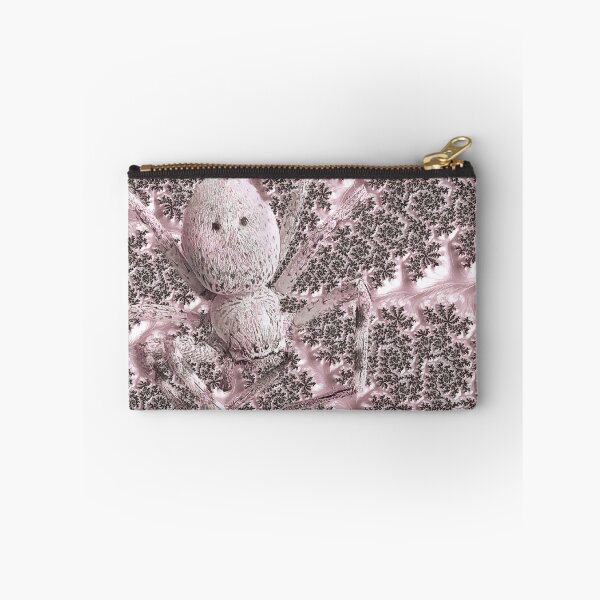 Item preview, Huntsman Spider & Mandelbrot Set Fractal Art Web in Baby Pink  designed and sold by Karen McFarland.