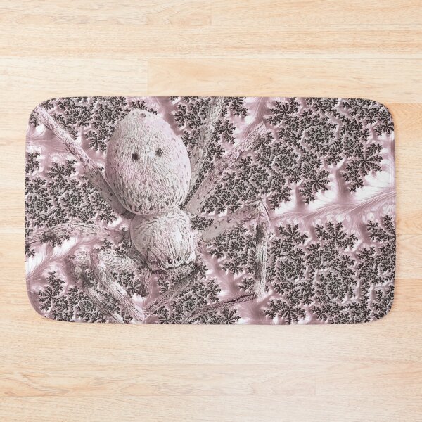 Item preview, Huntsman Spider & Mandelbrot Set Fractal Art Web in Baby Pink  designed and sold by Karen McFarland.