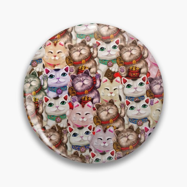 Item preview, Maneki-neko cats pattern designed and sold by k9printart.