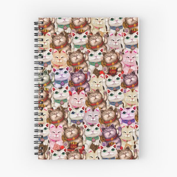 Item preview, Maneki-neko cats pattern designed and sold by k9printart.