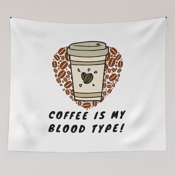 Item preview, Coffee is my Blood Type (Hot and White) designed and sold by Heather  Hope.
