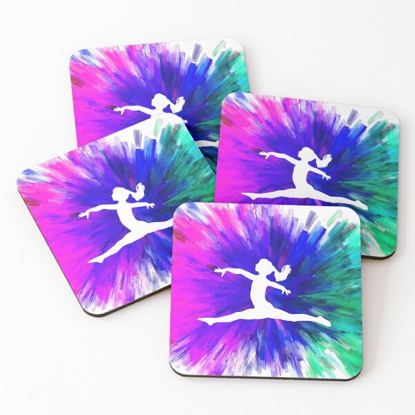 Item preview, Gymnast Silhoutte 5 - Pink, Blue and Green - Classic designed and sold by The-Meraki-Man.