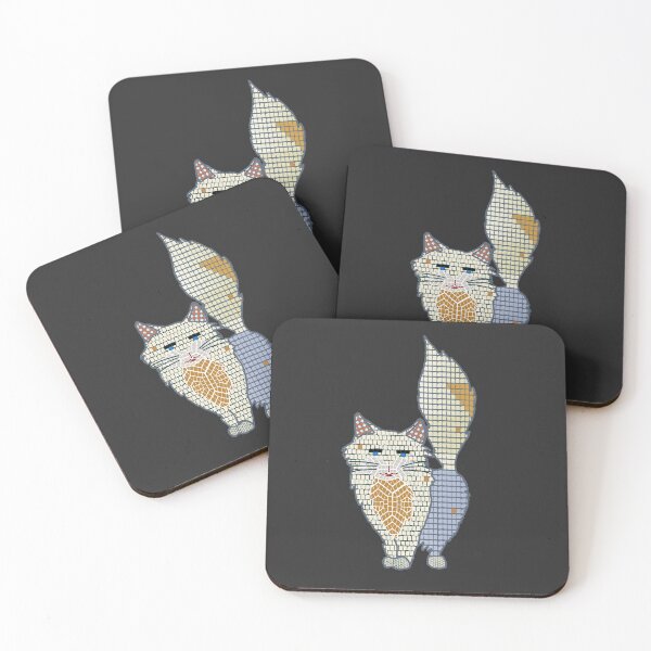 Item preview, Mosaico Gato Crema y Azul designed and sold by Eduardo Tavares.