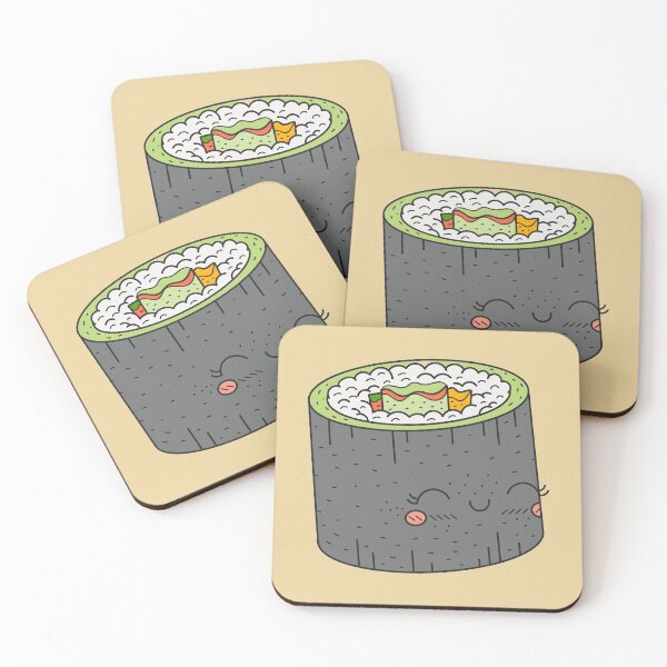 Item preview, Kawaii Sushi California Roll Adorable Cute Japanese Food Illustration designed and sold by SlushySushi.