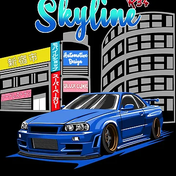 Artwork thumbnail, Skyline Blue R34 by Ryzdesain