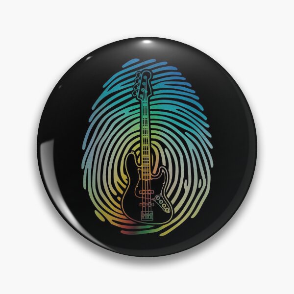 Item preview, Fingerprint Bass Guitar Outline Colorful Theme designed and sold by nightsworthy.