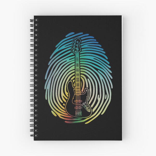 Item preview, Fingerprint Bass Guitar Outline Colorful Theme designed and sold by nightsworthy.