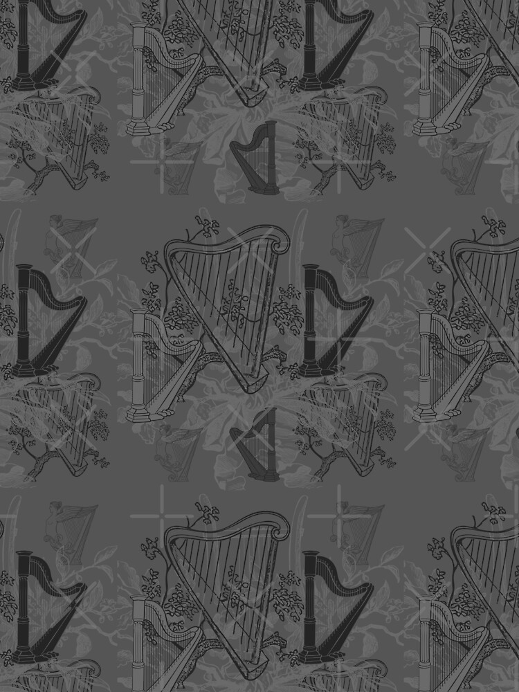 Thumbnail 3 of 3, Scarf, greyHarp Pattern designed and sold by Ric1926.