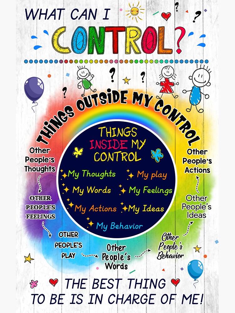 School Counselor Rainbow Poster, Classroom Wall Art, School Social Worker  Office Decor, Mental Health Awareness, What Can I Control Sticker for Sale  by PatriciaKarol06