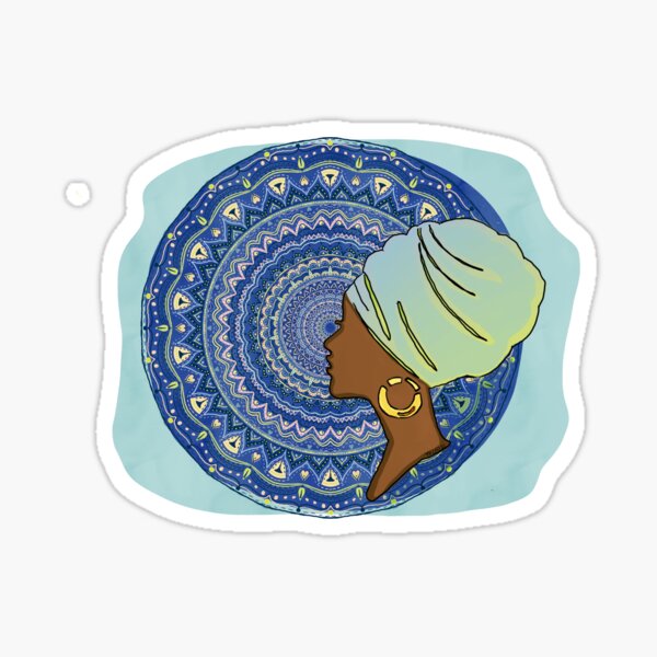Blue mandala queen Sticker