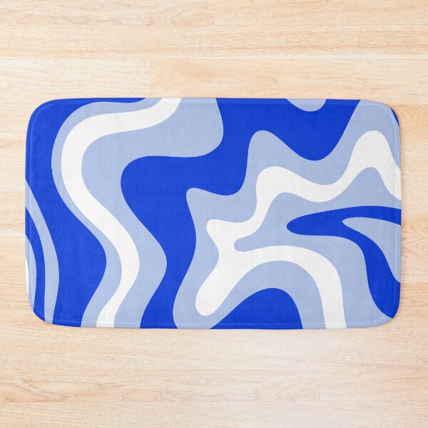 Item preview, Retro Liquid Swirl Abstract Pattern Royal Blue, Light Blue, and White designed and sold by kierkegaard.