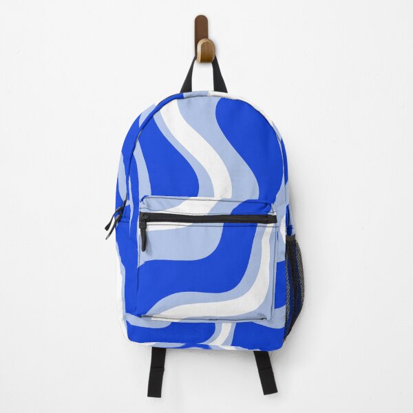 Item preview, Retro Liquid Swirl Abstract Pattern Royal Blue, Light Blue, and White designed and sold by kierkegaard.