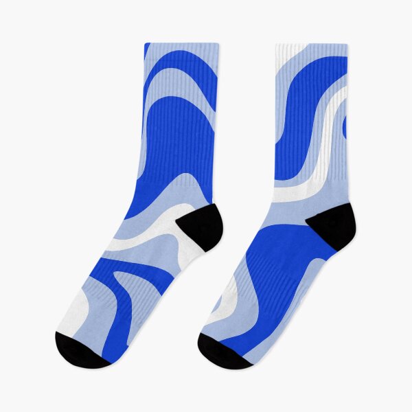 Item preview, Retro Liquid Swirl Abstract Pattern Royal Blue, Light Blue, and White designed and sold by kierkegaard.