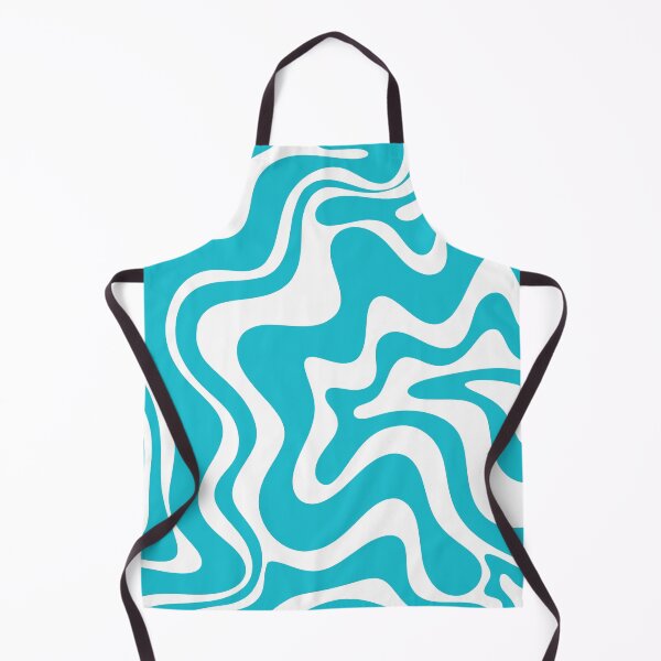 Item preview, Retro Liquid Swirl Abstract Pattern Turquoise and White designed and sold by kierkegaard.