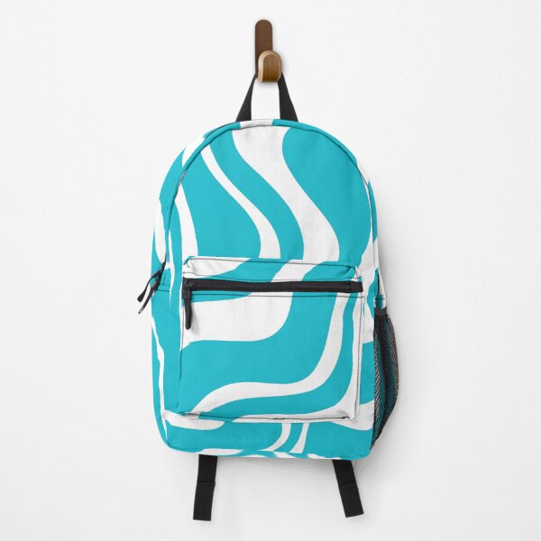 Item preview, Retro Liquid Swirl Abstract Pattern Turquoise and White designed and sold by kierkegaard.