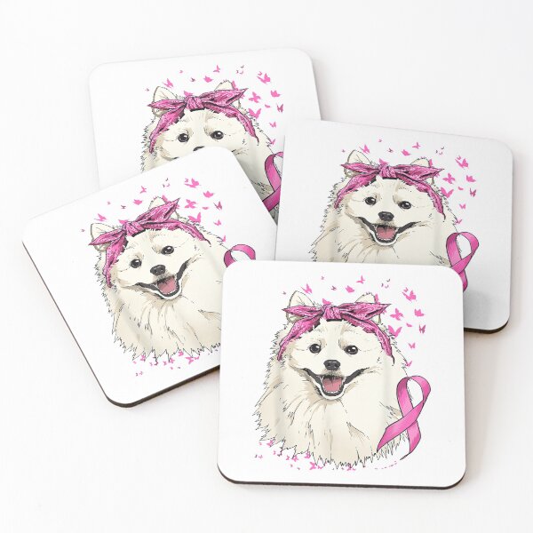 Item preview, American Eskimo Pink Ribbon Breast Cancer Awareness Survivor  designed and sold by JethroShop.