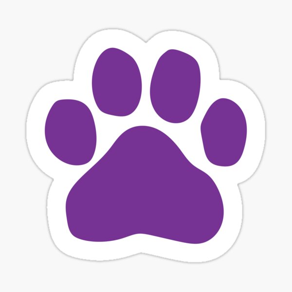 Hot pink paw print - Paw Print - Sticker