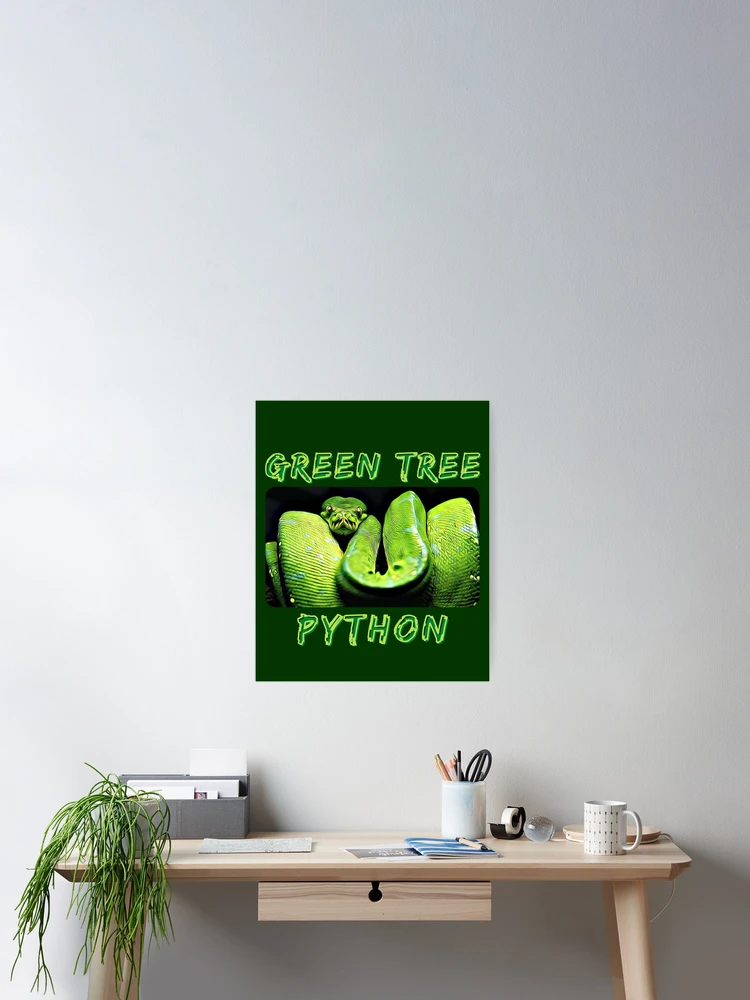 Thumbnail 2 of 3, Poster, Green Tree Python  designed and sold by MojaveTradePost.