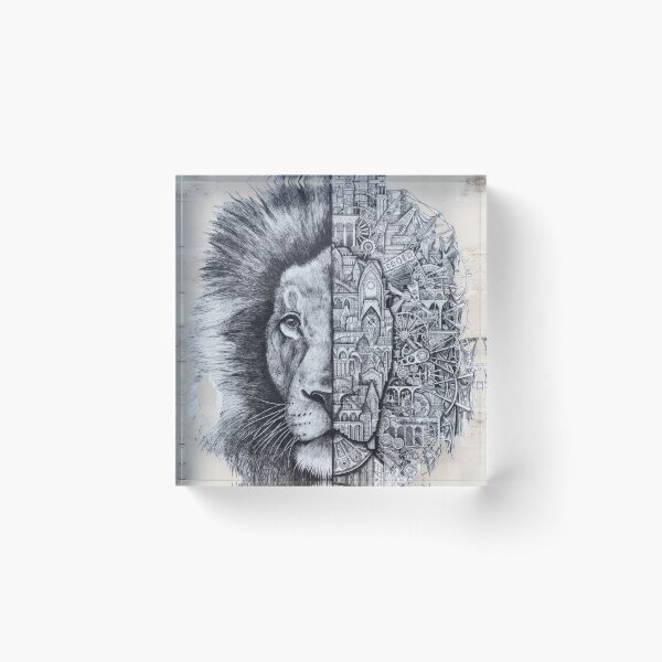 lion paint Acrylic Block
