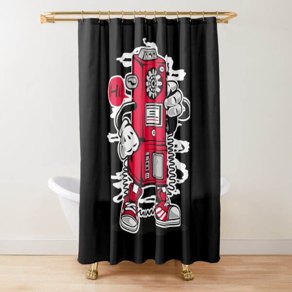 hello from a street phone Shower Curtain