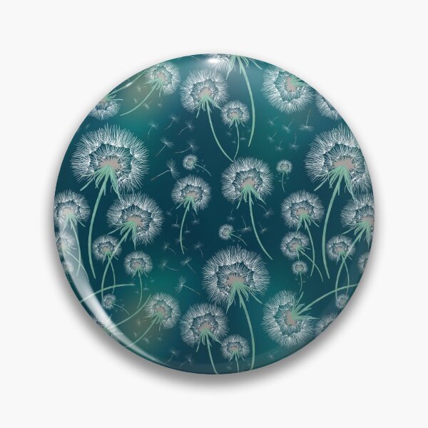 Item preview, CDelicate floral dandelions teal blue green version - seamless design designed and sold by Dance Vibes: Blingit Studios.