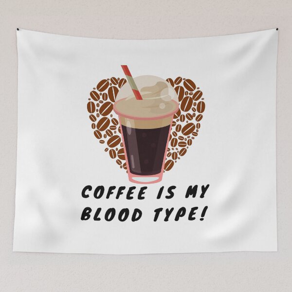 Item preview, Coffee is my Blood Type (Cold and White) designed and sold by Heather  Hope.